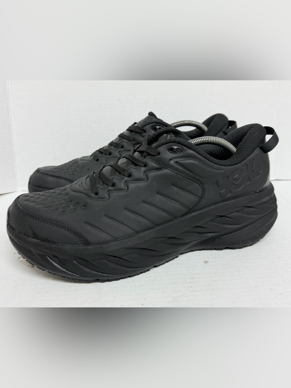 Hoka One Sneakers BONDI SR WIDE Black Water Slip Resistant Men Shoes 13 2E NWOB